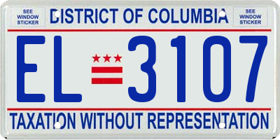 DC license plate EL3107