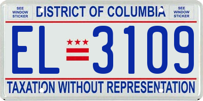 DC license plate EL3109