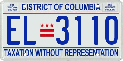 DC license plate EL3110