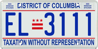 DC license plate EL3111