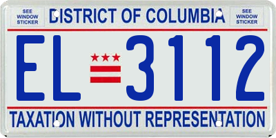 DC license plate EL3112