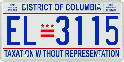 DC license plate EL3115