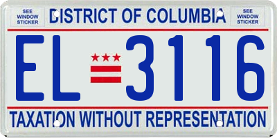 DC license plate EL3116