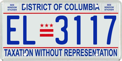 DC license plate EL3117