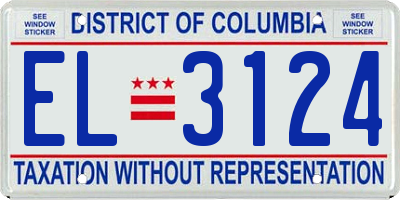 DC license plate EL3124