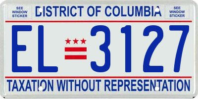 DC license plate EL3127