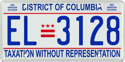 DC license plate EL3128