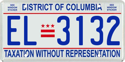 DC license plate EL3132