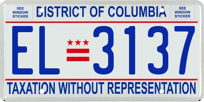 DC license plate EL3137