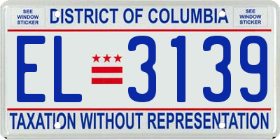 DC license plate EL3139