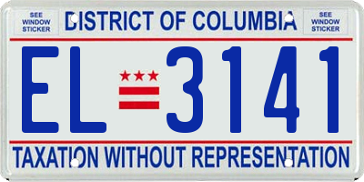 DC license plate EL3141