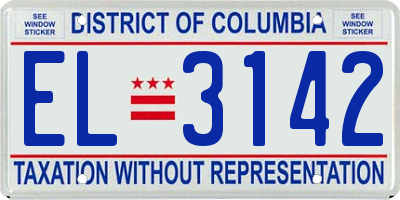 DC license plate EL3142