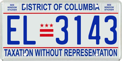 DC license plate EL3143