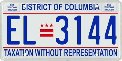 DC license plate EL3144