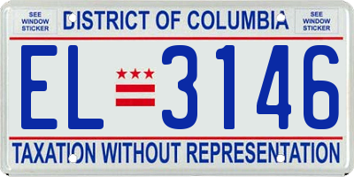 DC license plate EL3146