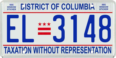 DC license plate EL3148