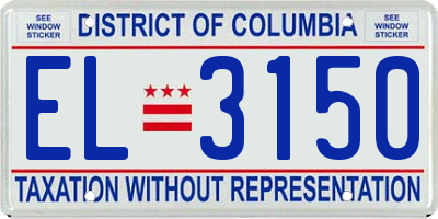 DC license plate EL3150