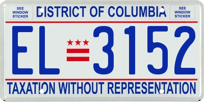 DC license plate EL3152