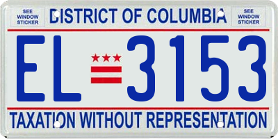 DC license plate EL3153