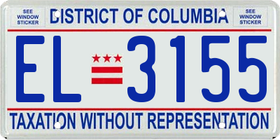 DC license plate EL3155