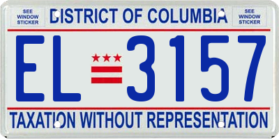 DC license plate EL3157