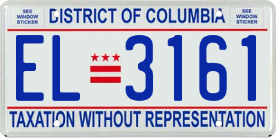 DC license plate EL3161