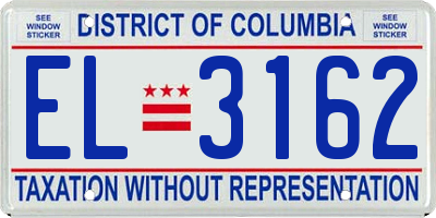 DC license plate EL3162