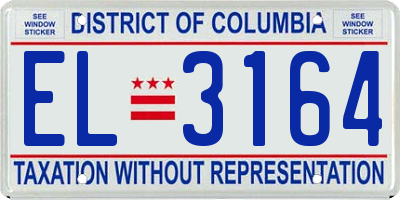 DC license plate EL3164