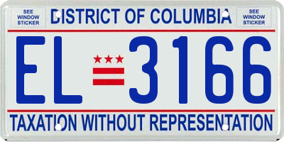 DC license plate EL3166