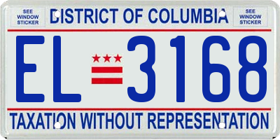 DC license plate EL3168