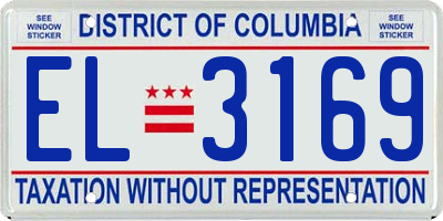 DC license plate EL3169