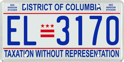 DC license plate EL3170