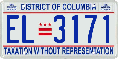 DC license plate EL3171