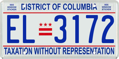 DC license plate EL3172