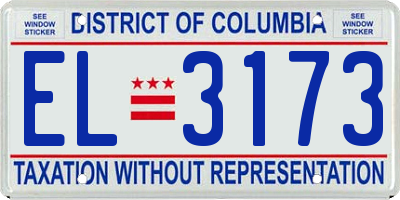 DC license plate EL3173