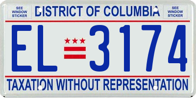 DC license plate EL3174