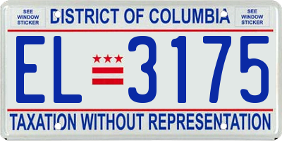 DC license plate EL3175