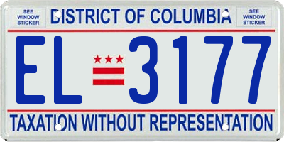 DC license plate EL3177