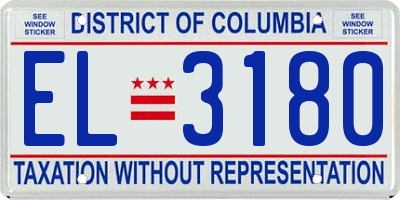 DC license plate EL3180