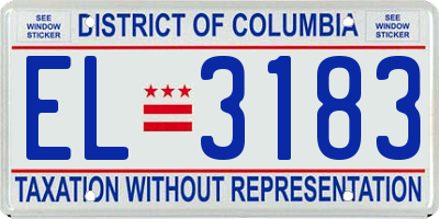 DC license plate EL3183