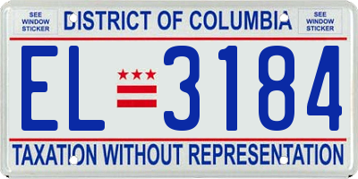 DC license plate EL3184