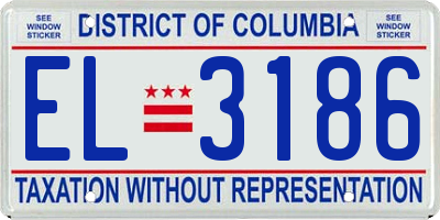 DC license plate EL3186