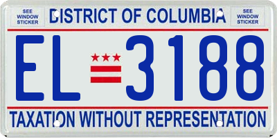 DC license plate EL3188