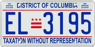 DC license plate EL3195