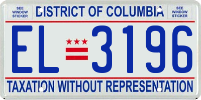 DC license plate EL3196