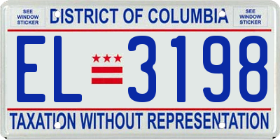 DC license plate EL3198