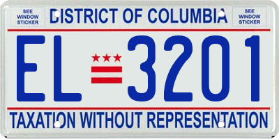 DC license plate EL3201