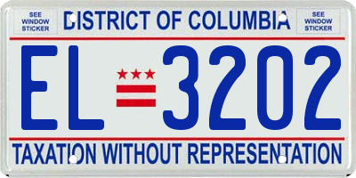 DC license plate EL3202