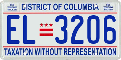 DC license plate EL3206