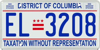 DC license plate EL3208